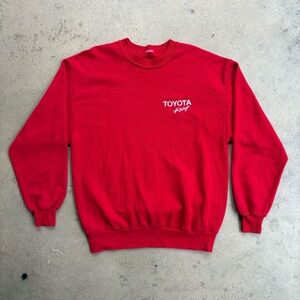 Vintage Toyota Racing Crewneck Sweatshirt Small Red Embroidered